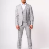Костюм-тройка светло-серый цвет в клетку Каталог