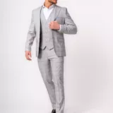 Костюм-тройка светло-серый цвет в клетку Каталог