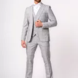 Костюм-тройка светло-серый цвет в клетку Каталог