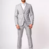 Костюм-тройка светло-серый цвет в клетку Каталог