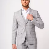Костюм-тройка светло-серый цвет в клетку Каталог