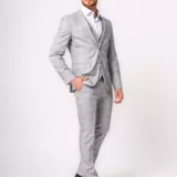 Костюм-тройка светло-серый цвет в клетку Каталог