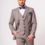 Костюм-тройка кофейный в клетку Каталог