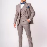 Костюм-тройка кофейный в клетку Каталог