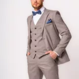 Костюм-тройка кофейный в клетку Каталог