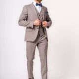 Костюм-тройка кофейный в клетку Каталог