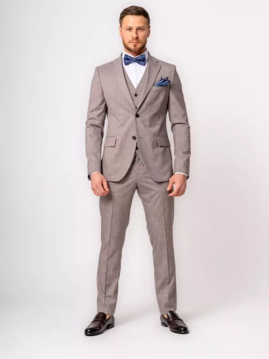 Костюм-тройка кофейный в клетку Каталог