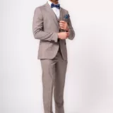 Костюм-тройка кофейный в клетку Каталог