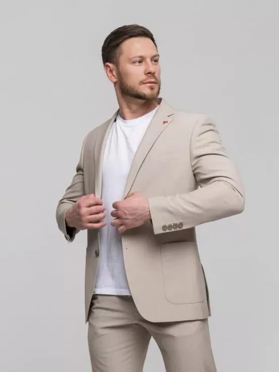 Костюм-двойка бежевый цвет Каталог