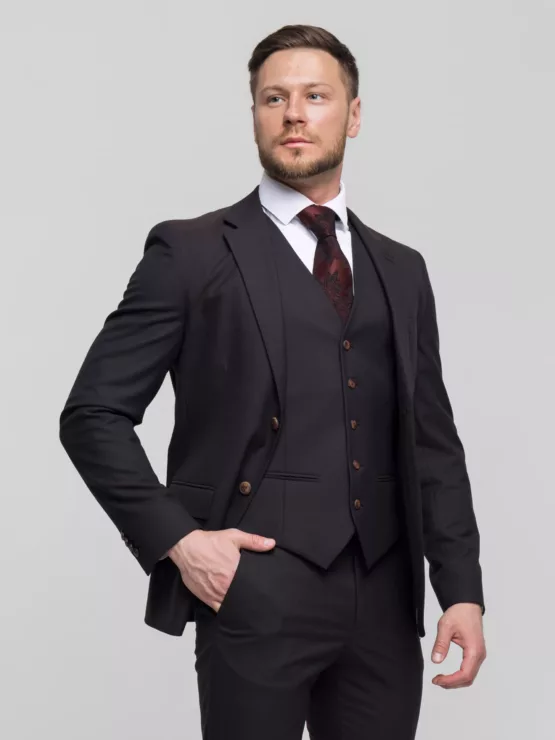 Костюм-тройка цвет винный Каталог