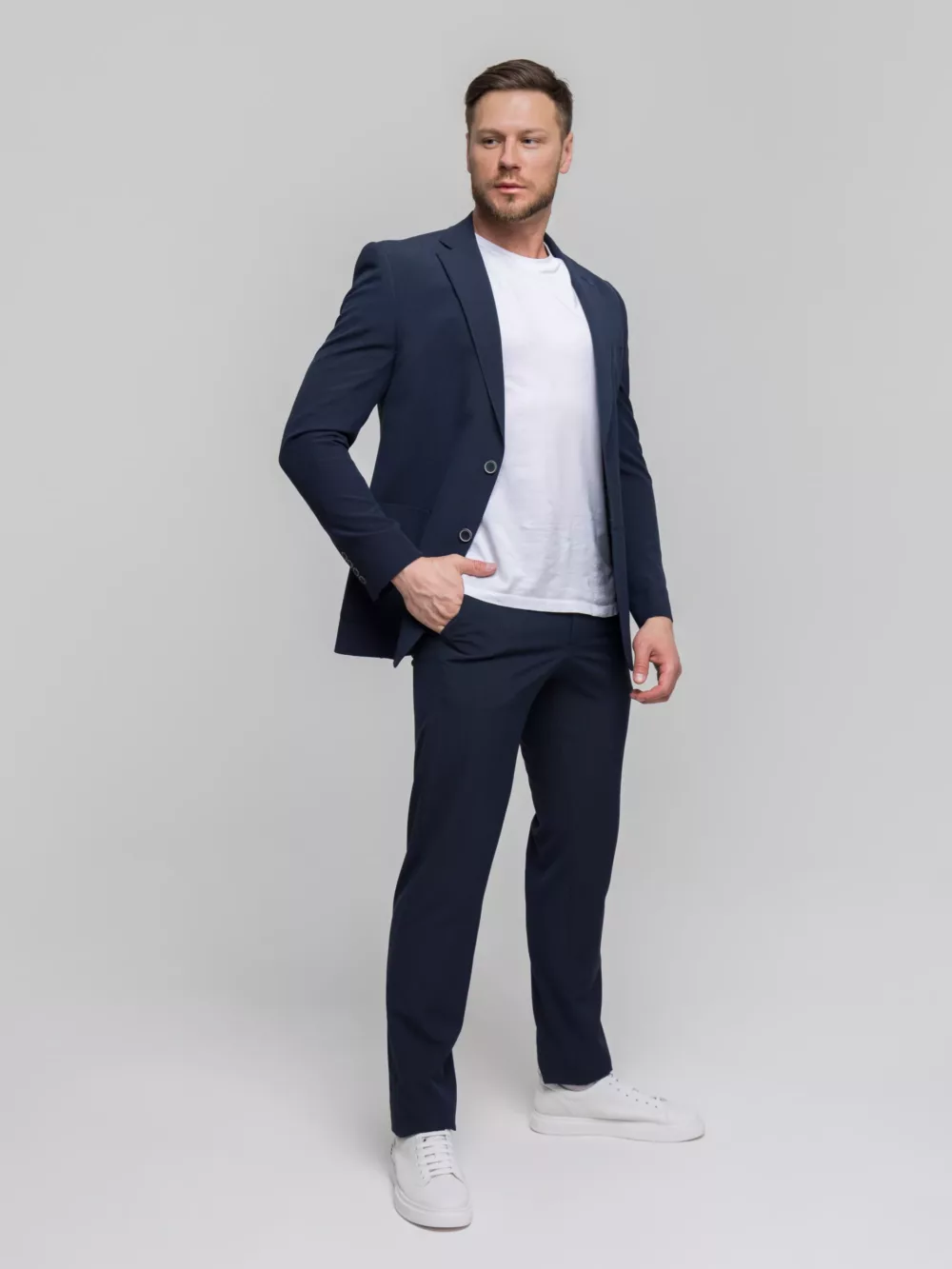 Костюм-двойка темно-синего цвета Каталог