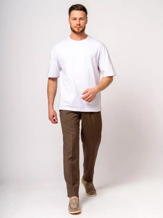 Костюм oversize двубортный коричневый Клубный костюм