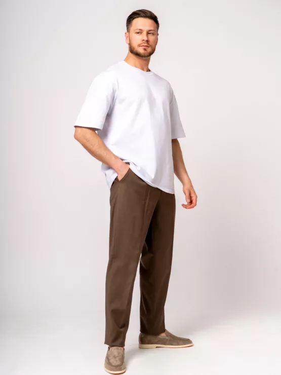 Костюм oversize двубортный коричневый Клубный костюм
