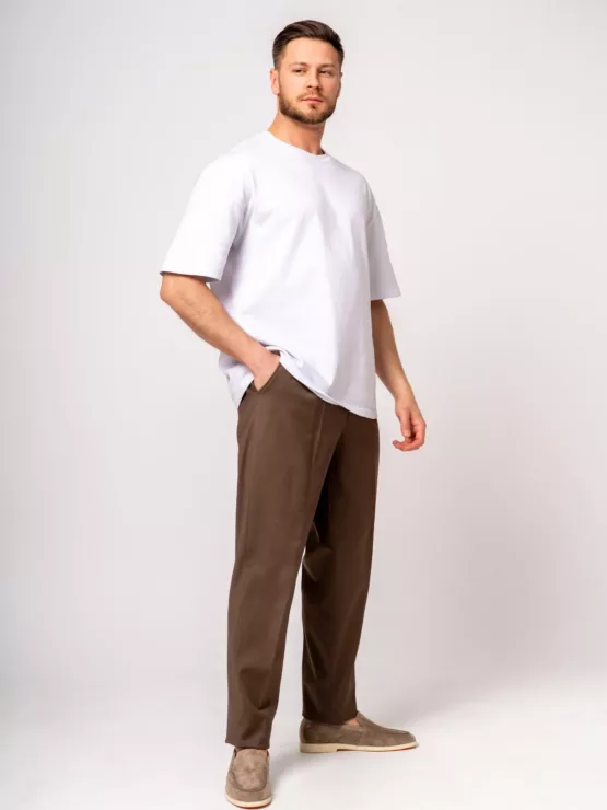 Костюм oversize двубортный коричневый Каталог