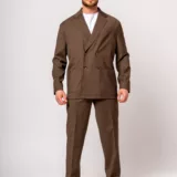 Костюм oversize двубортный коричневый Клубный костюм