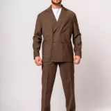 Костюм oversize двубортный коричневый Каталог