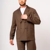 Костюм oversize двубортный коричневый Каталог