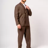 Костюм oversize двубортный коричневый Каталог