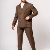 Костюм oversize двубортный коричневый Клубный костюм