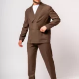 Костюм oversize двубортный коричневый Каталог