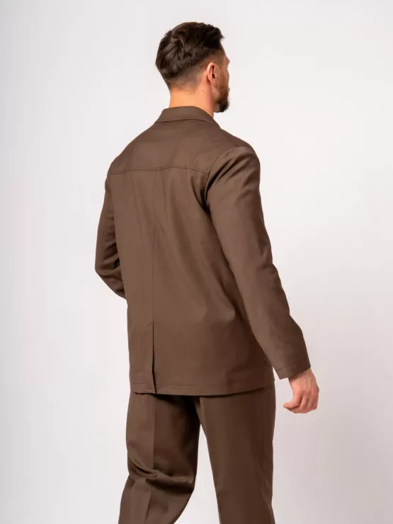 Костюм oversize двубортный коричневый Каталог