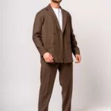 Костюм oversize двубортный коричневый Клубный костюм