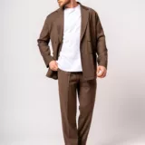 Костюм oversize двубортный коричневый Каталог