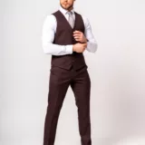 Костюм-тройка бежево-коричневый комбинированный Каталог