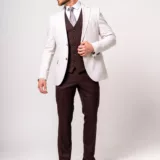 Костюм-тройка бежево-коричневый комбинированный Каталог