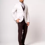 Костюм-тройка бежево-коричневый комбинированный Каталог