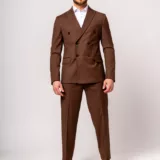 Костюм-двубортный цвет молочный шоколад Каталог
