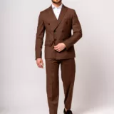 Костюм-двубортный цвет молочный шоколад Каталог