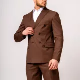Костюм-двубортный цвет молочный шоколад Каталог