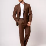 Костюм-двубортный цвет молочный шоколад Каталог
