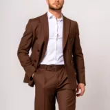 Костюм-двубортный цвет молочный шоколад Каталог