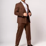 Костюм-двубортный цвет молочный шоколад Каталог