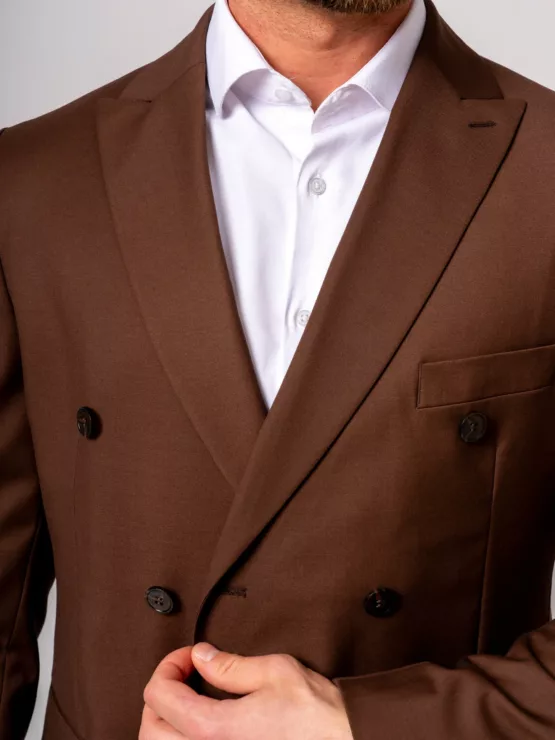Костюм-двубортный цвет молочный шоколад Каталог