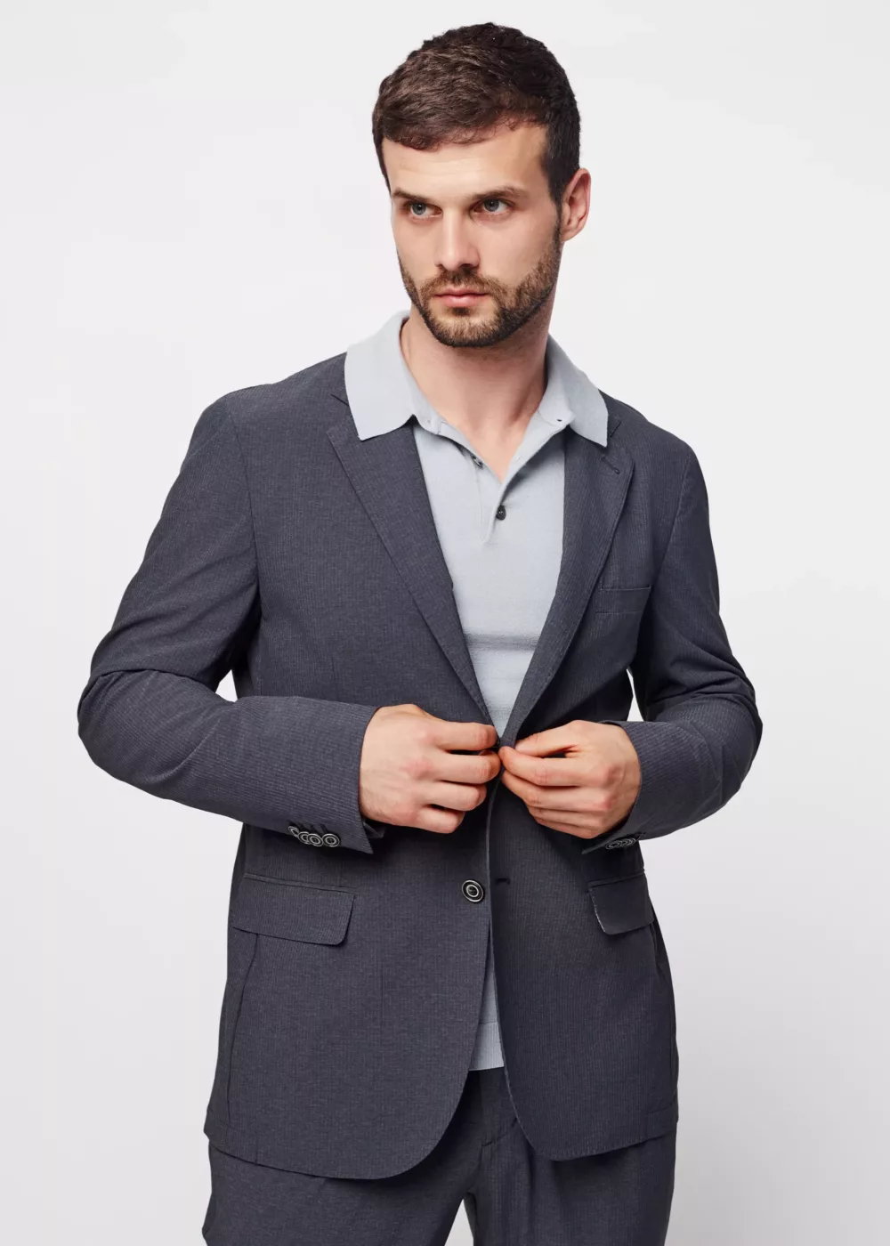 Casual костюм-двойка серый цвет Брюки
