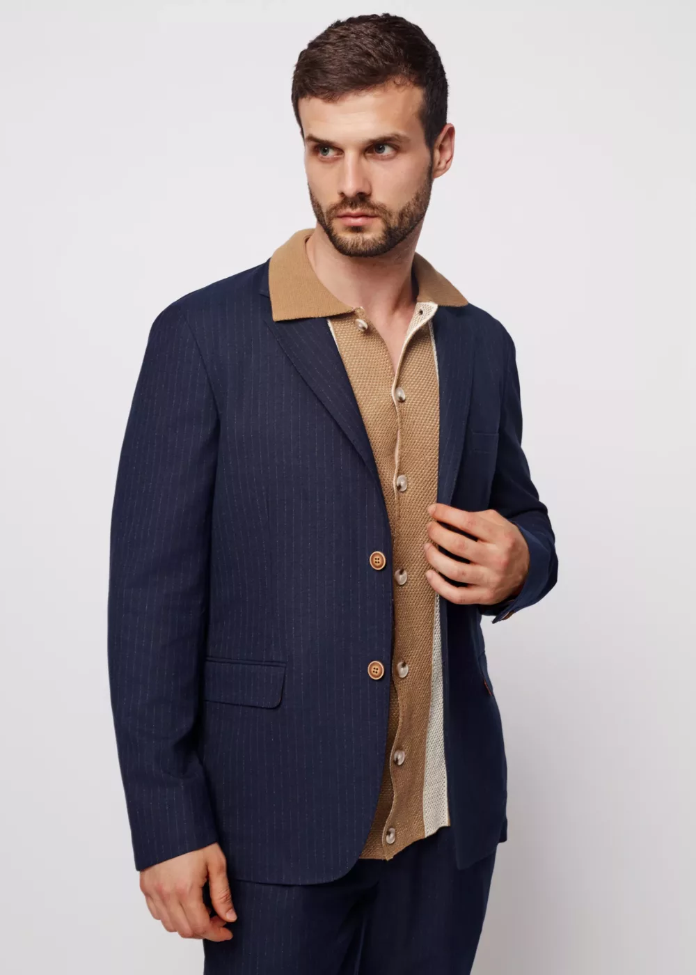 Casual костюм-двойка синий в полоску Каталог