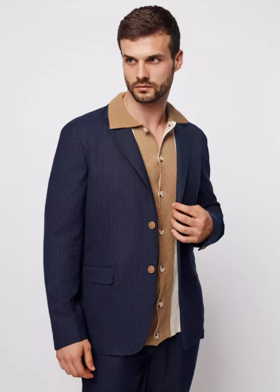 Casual костюм-двойка синий в полоску Брюки