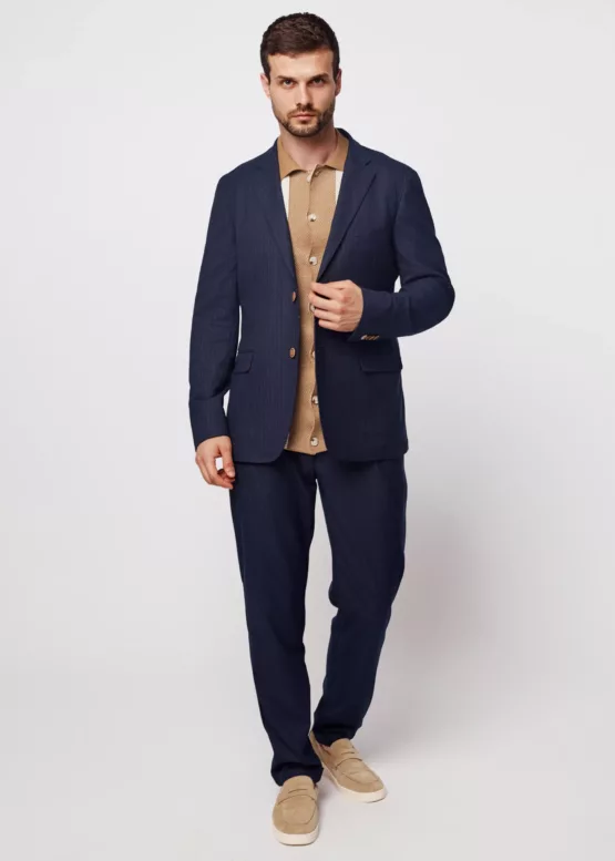 Casual костюм-двойка синий в полоску Брюки