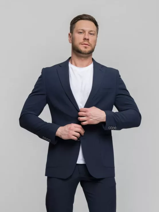 Костюм-двойка темно-синего цвета Каталог