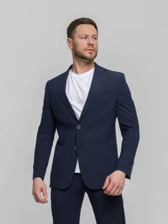 Костюм-двойка темно-синего цвета Каталог