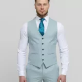 Костюм-тройка мятный оттенок Вечерние мужские костюмы