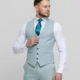 Костюм-тройка мятный оттенок Вечерние мужские костюмы