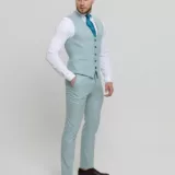 Костюм-тройка мятный оттенок Вечерние мужские костюмы