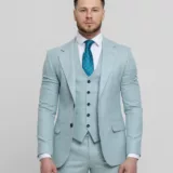 Костюм-тройка мятный оттенок Вечерние мужские костюмы
