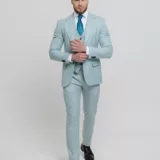 Костюм-тройка мятный оттенок Вечерние мужские костюмы