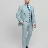 Костюм-тройка мятный оттенок Вечерние мужские костюмы