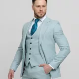 Костюм-тройка мятный оттенок Вечерние мужские костюмы